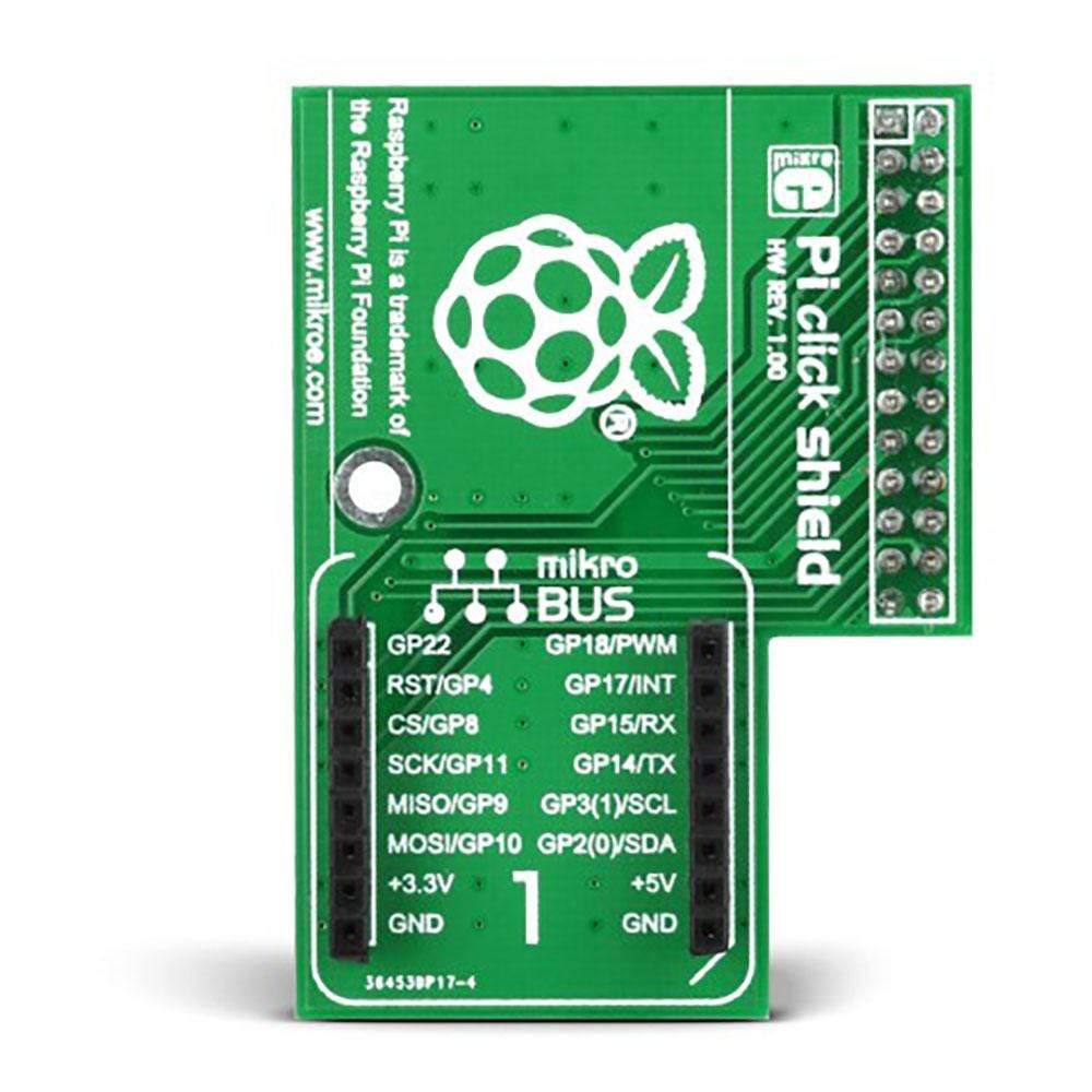 Raspberry Pi Click Board Shield - connectors soldered