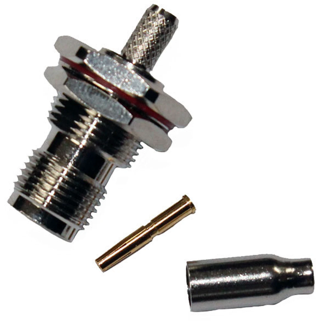 TBJCR100  Bulkhead Jack Socket Crimp LMR100