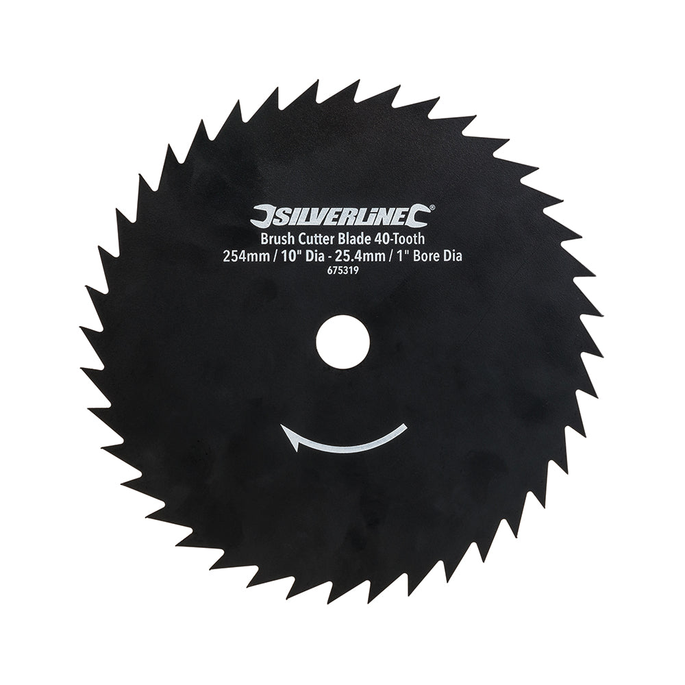 Silverline 675319 Brush Cutter Blade 40-Tooth 254mm / 10" Dia - 25.4mm / 1" Bore Dia