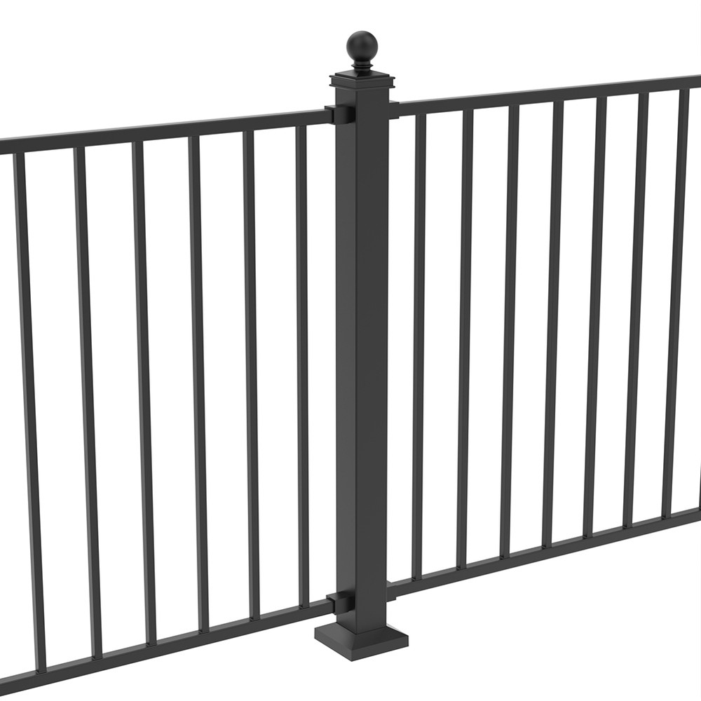 1100 x 75mm Fortitude Railings Per M Choice brackets, Ball Top Black Sand
