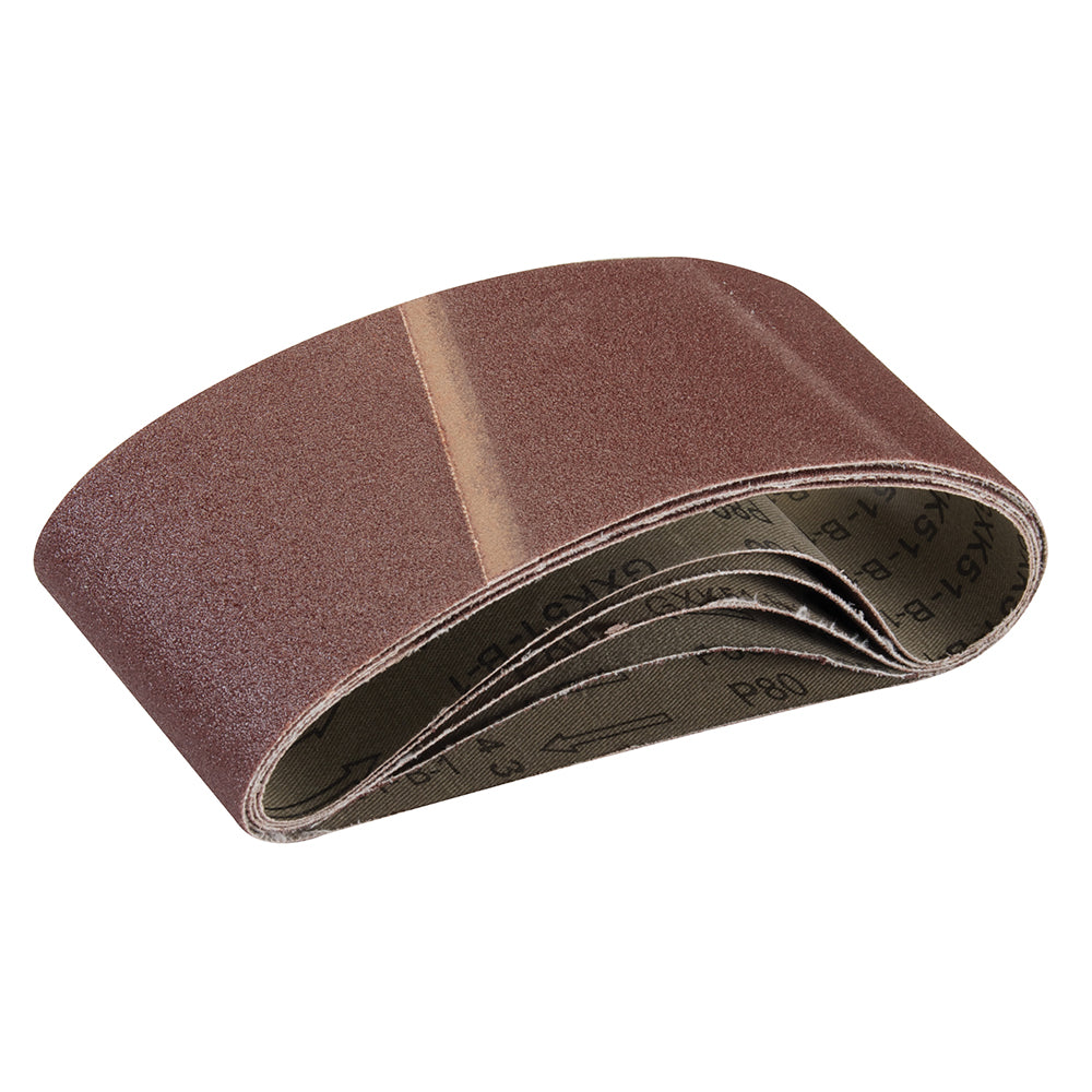 Silverline 862553 Sanding Belts 75 x 457mm 5pk 80 Grit