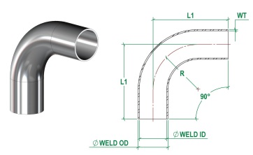 90 Deg Bends, Weld Ended