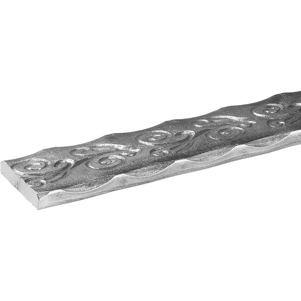 Decorative Bar Embossed one side - Hammered two edges 40 x 8mm x 3000mm