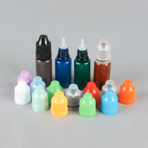 Coloured Liquid Dropper Bottles PET Plastic  