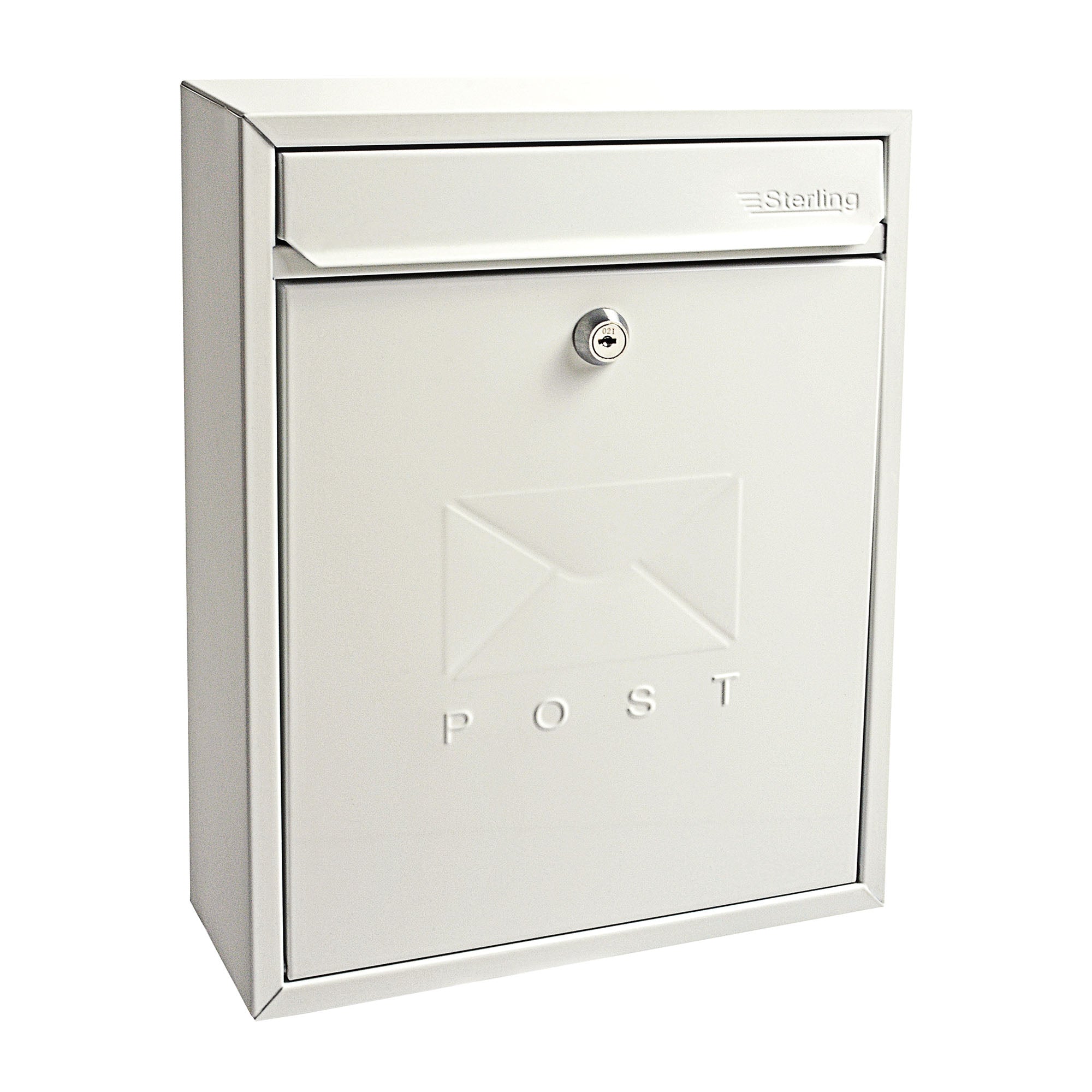 Burg-Wächter MB05 Compact Wall Mounted Galvanised Steel Post Box, White