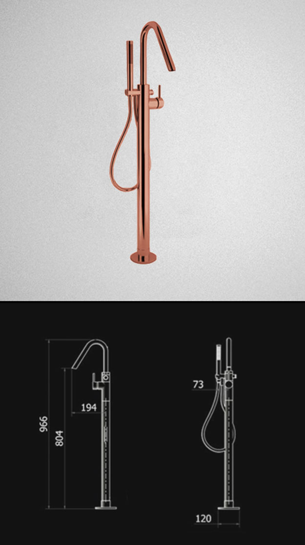 Copper Freestanding Bath Tap (35FF)