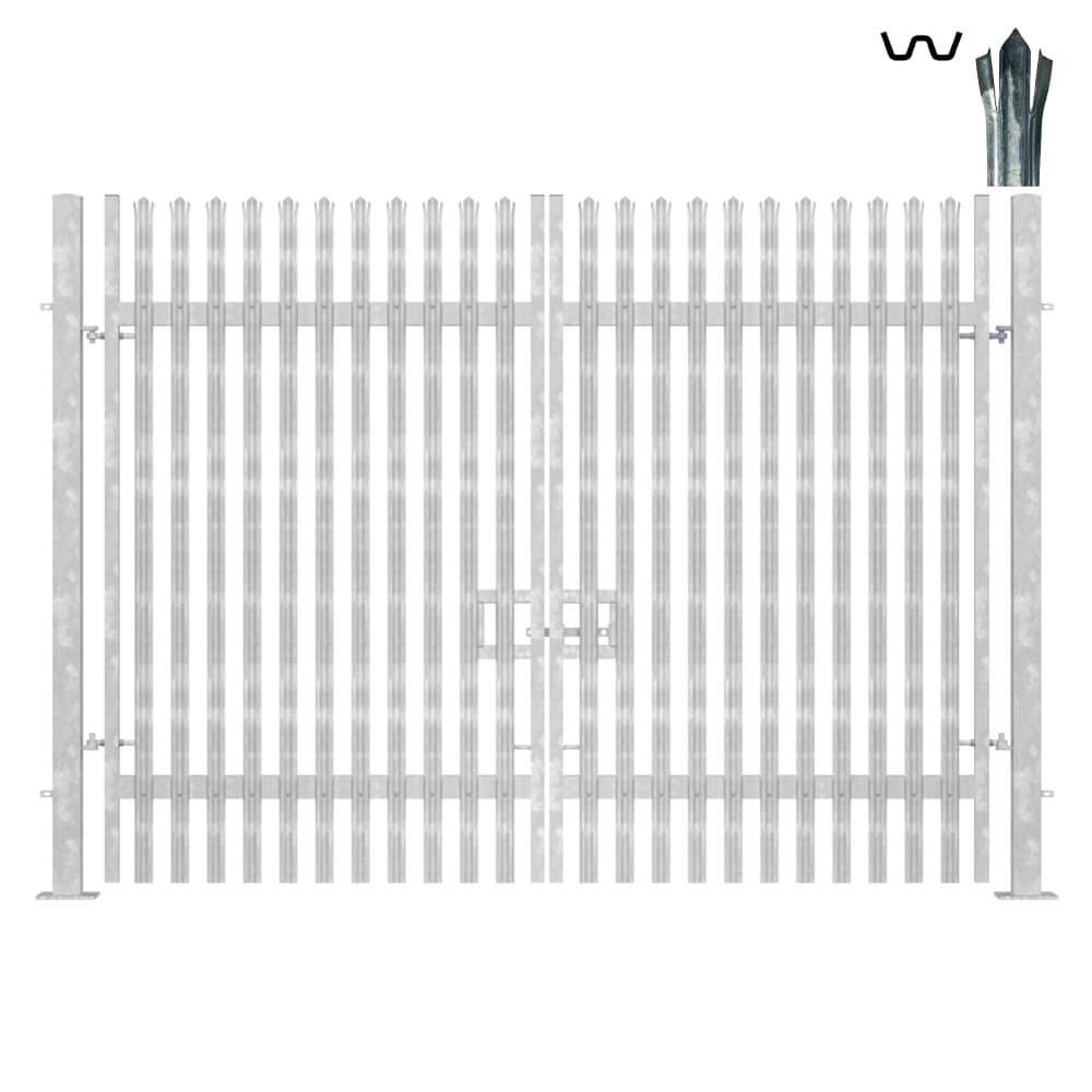Double Leaf Bolt-Down Gate - 3.0m H x 4mGalvanised c/w Posts & Fittings