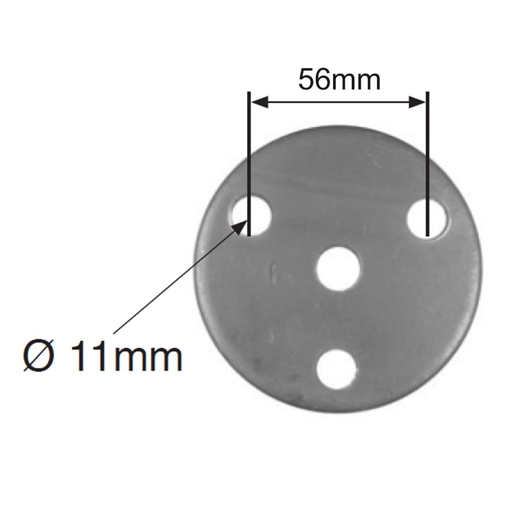 Round Plate - Dia 80mm - 6mm Thick11mm Holes (4)