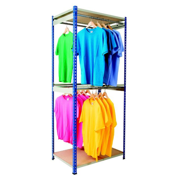 Rivet Garment Racking Double Rail - 2135 x 915 x 610mm (HxWxD)