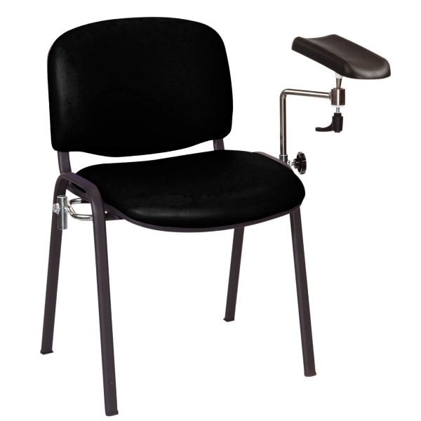 Phlebotomy Chair - Vinyl Anti-Bacterial Seats - Black