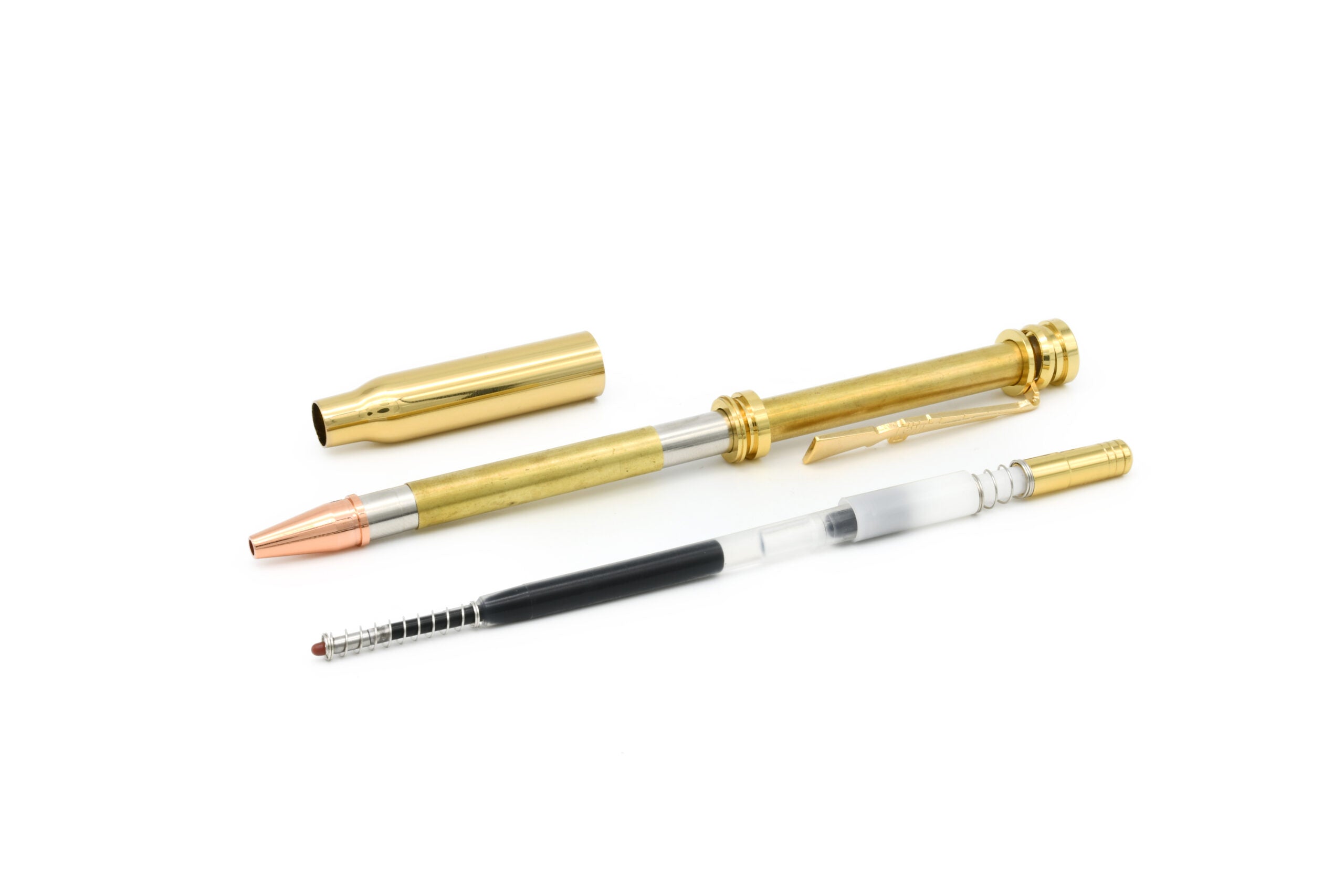 Rotur Click Bullet Pen Kit Gold & Copper Tip 5/16" Drill required