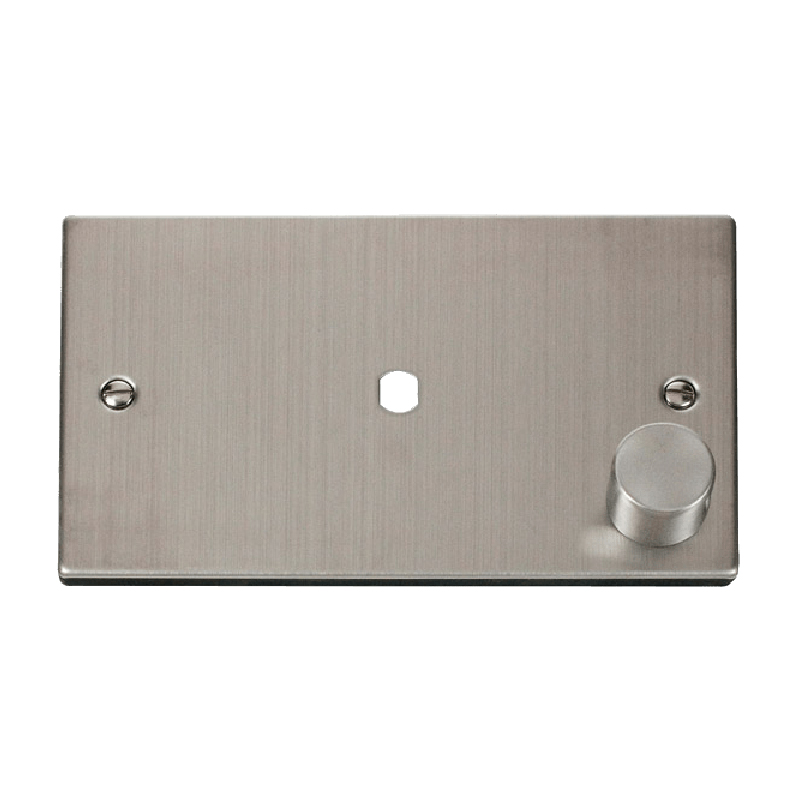 Click Deco 1 Gang Dimmer Mounting Unfurnished Plate and Knob (1000W Max) Stainless Steel