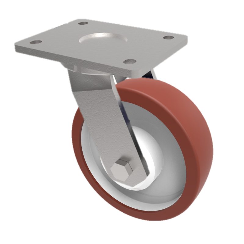 Polyurethane Nylon Plate Swivel Castor 150mm 600kg Load