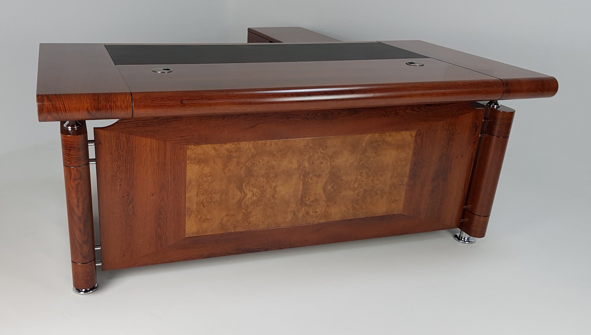 Providers Of Medium Oak Executive Office Desk with Pedestal and Return - 1861 Near Me