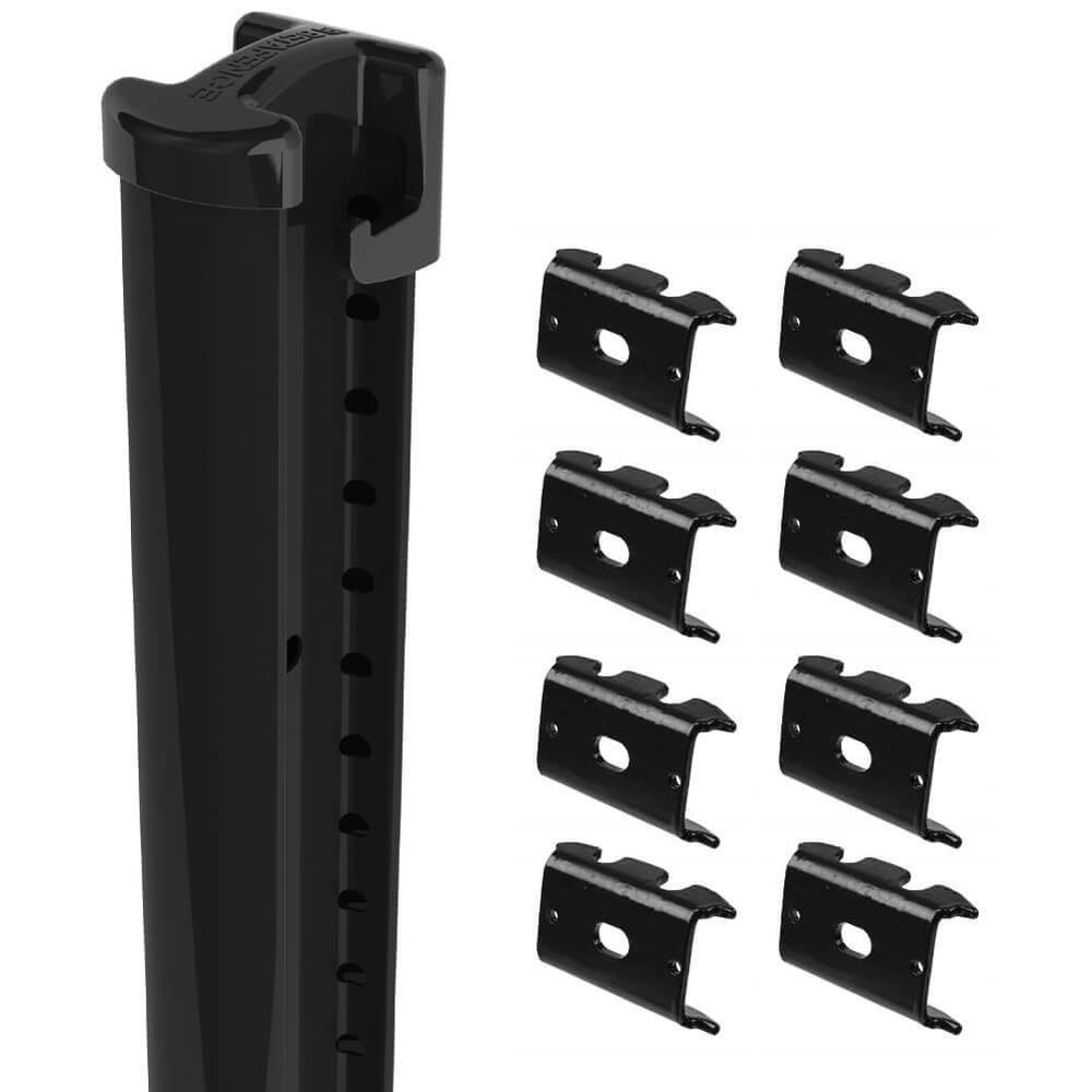 Black Bekafix 2D Mid/Corner Post - 1.7mO/A Post lengh - 2175mm