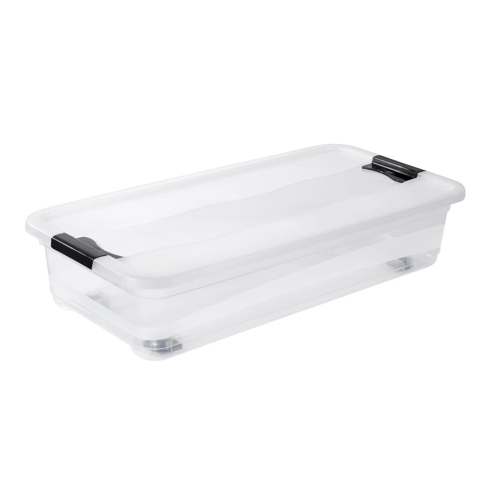 33 Litre Clear Extra Long Under Bed Storage Box on Wheels
