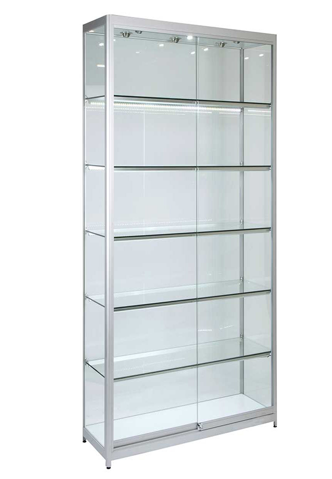 Glass Cabinet 800X400X1980mm 5 Shelves Led Strip Lighting Code 99762