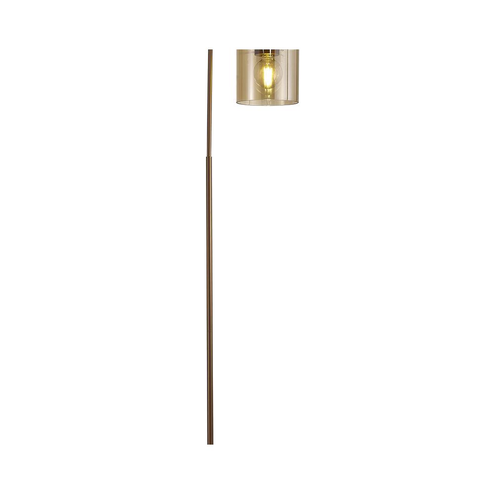 Luxuria Fusion Large Floor Lamp 1 Light E27 Mocha / Amber Glass