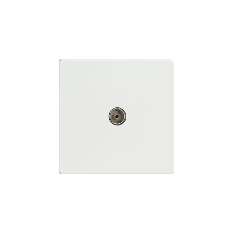 Varilight Screw Less Flat Plate Co-axial TV Socket Premium White