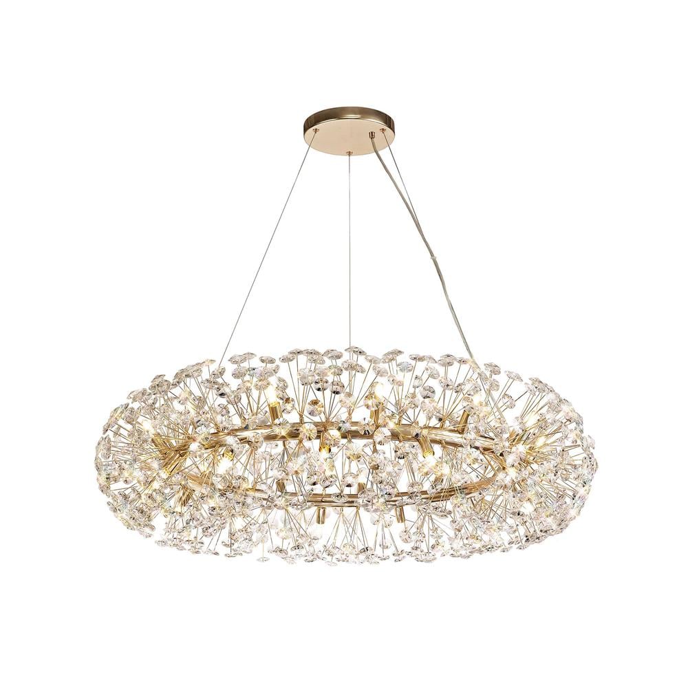 Luxuria Paramount Pendant 1m Ring 26 Light G9 French Gold/Crystal