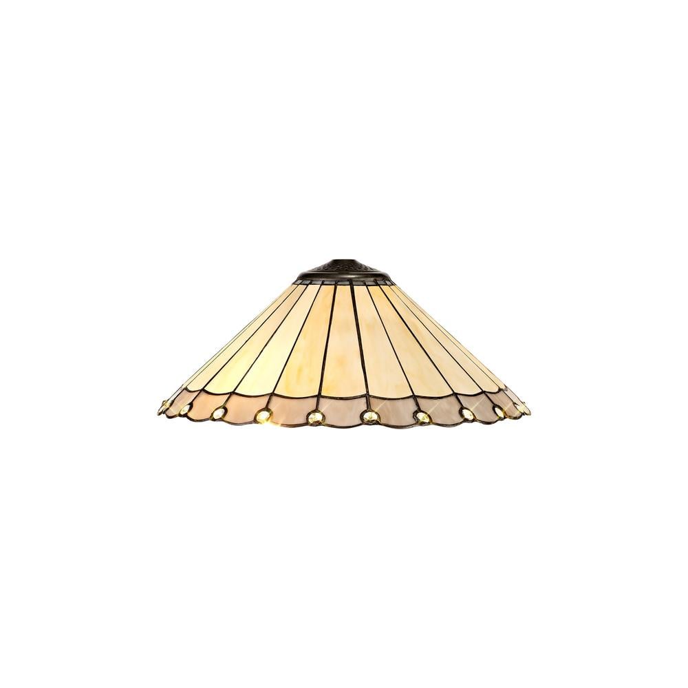 Luxuria Sleek Tiffany 40cm Shade Only Suitable For Pendant/Ceiling/Table Lamp Grey/Cream/Crystal