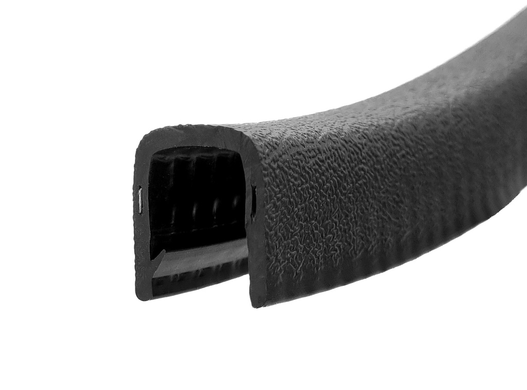 Black Self Grip Rubber Edge Trim - To Fit 16mm Panel Thickness
