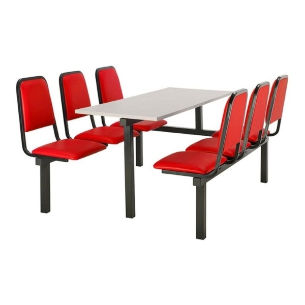 CU92 - 6-Seater Chester Canteen Unit - 1 Way Access, Red, Grey