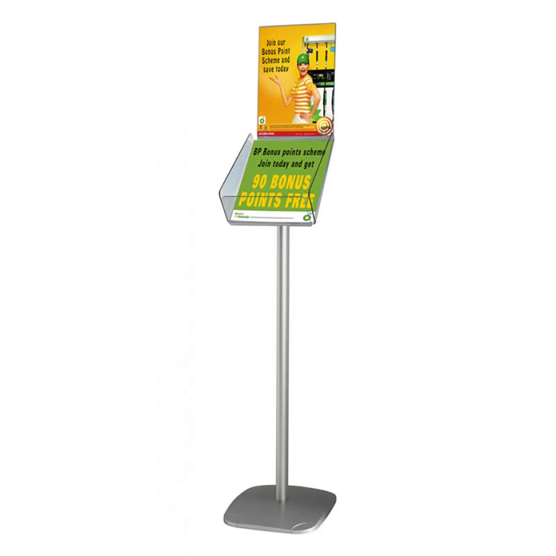 Freestanding A4 Catalogue Dispenser With Or Without Header