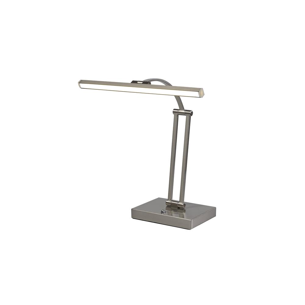 Luxuria Gloranta 1 Arm Table Lamp. 1x6W LED 3000K 470lm Satin Nickel