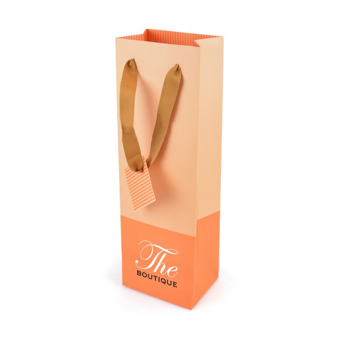 Matte Laminated Paper Bag, With Gusset And Handles. With Handtag
