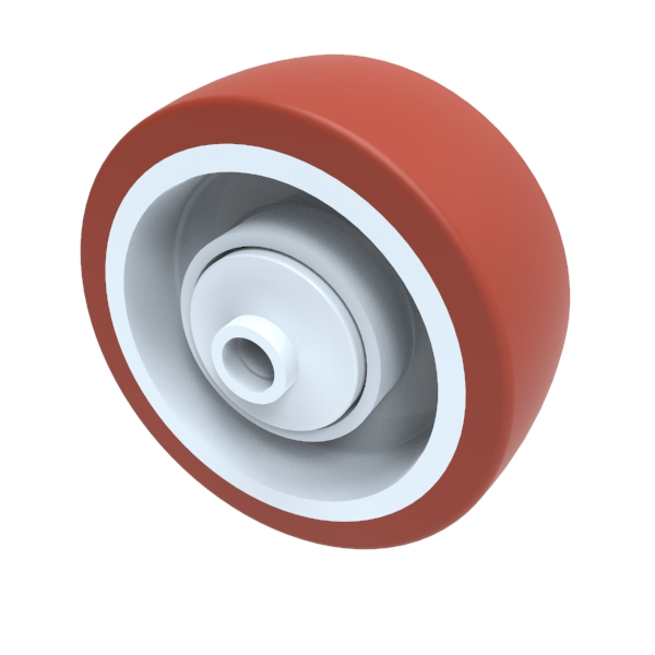 Polyurethane Nylon 80mm Ball Bearing Wheel 120kg Load