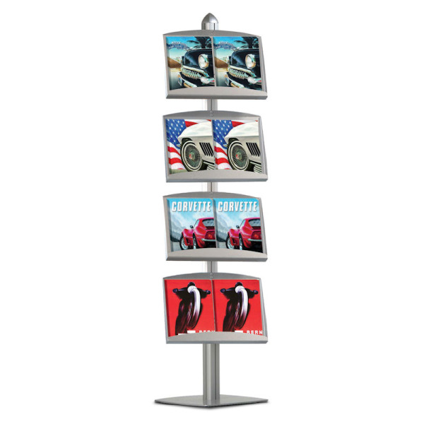 D6 - Large Floorstanding Literature Display Stand - 8xA4 or 4xA3