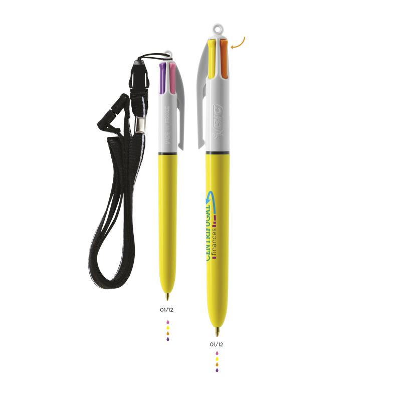 BIC&#174; 4 Colours Sun ballpen + Lanyard BritePix?