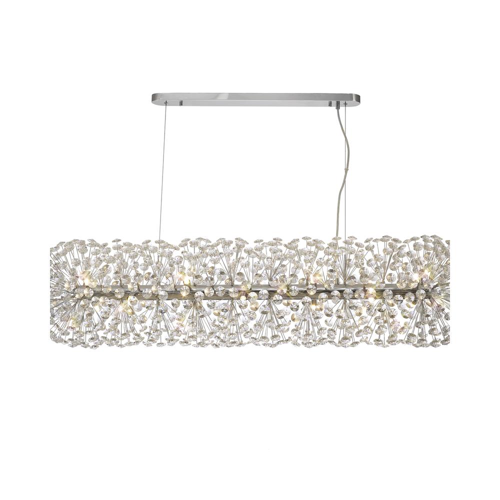 Luxuria Paramount Oblong Linear Pendant 14 Light G9 Polished Chrome / Crystal (44 extra sets of crystal)