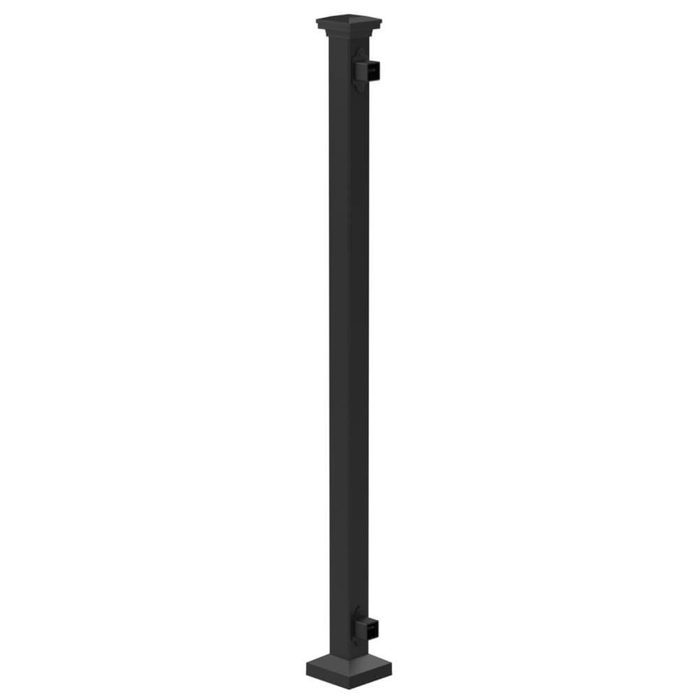 Fortitude 50mm Bolt-Down End Post Brackets With Cover Plate and Post Cap Black Sand  