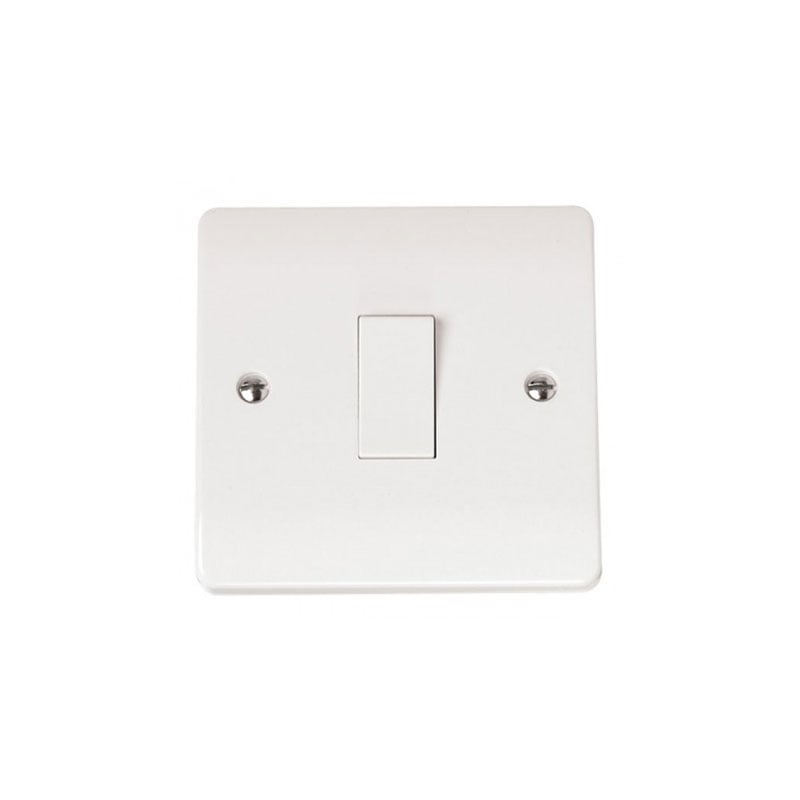 Click Intermediate Plate Switch 10 Amp White PVC