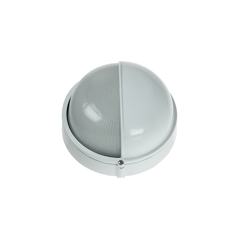 Ovia E27 Round Bulkhead With Eyelid White