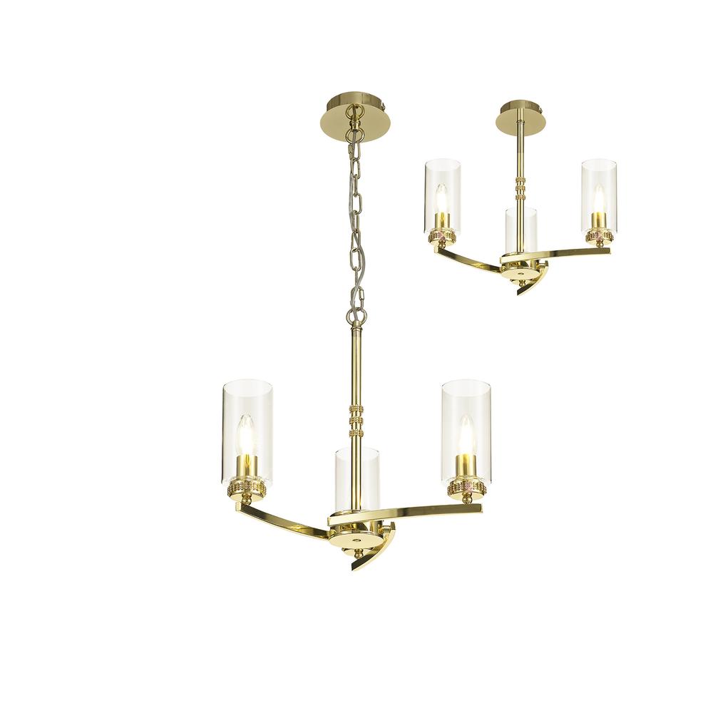 Luxuria Lei 46cm Pendant/Semi Flush 3xE14 Polished Gold