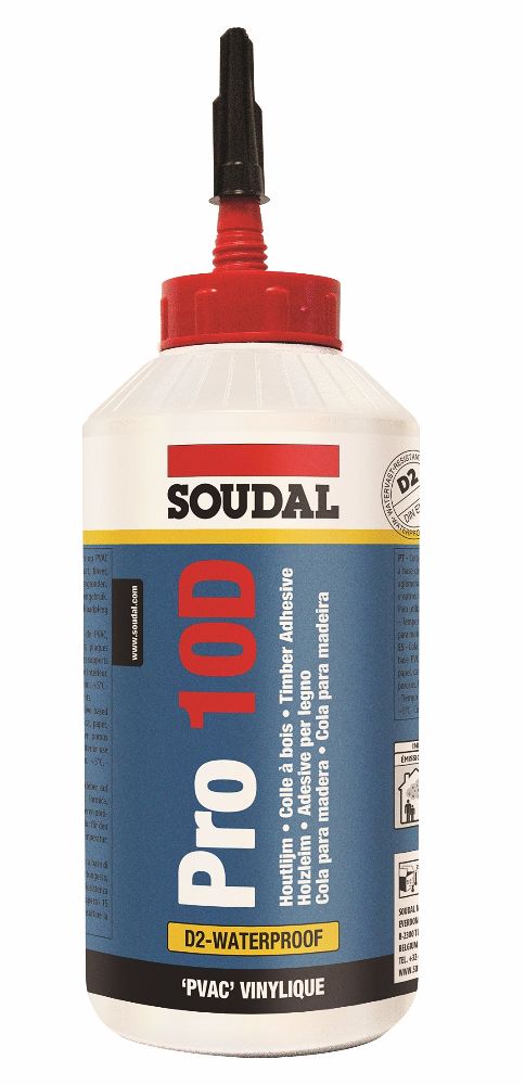 Soudal PRO 10D PVA D2 Wood Glue 750gm Bottle