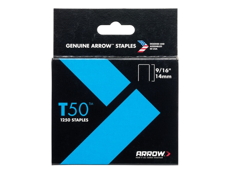 Arrow T50 Staples 14mm (9/16in) Box 1250