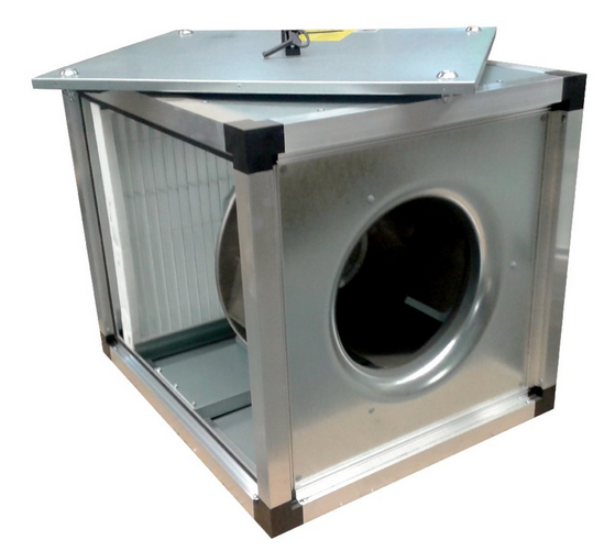MUB+FILTER 062 630D4 Coarse 65% (G4) 7,400m³/h Centrifugal box fan with integrated filter, insulated, flexible outlet