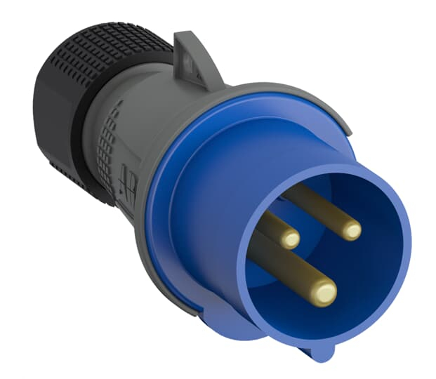 2CMA101947R1000 Easy & Safe Series&#44; IP44 Blue Cable Mount 2P+E Industrial Power Plug&#44; Rated At 16A&#44;