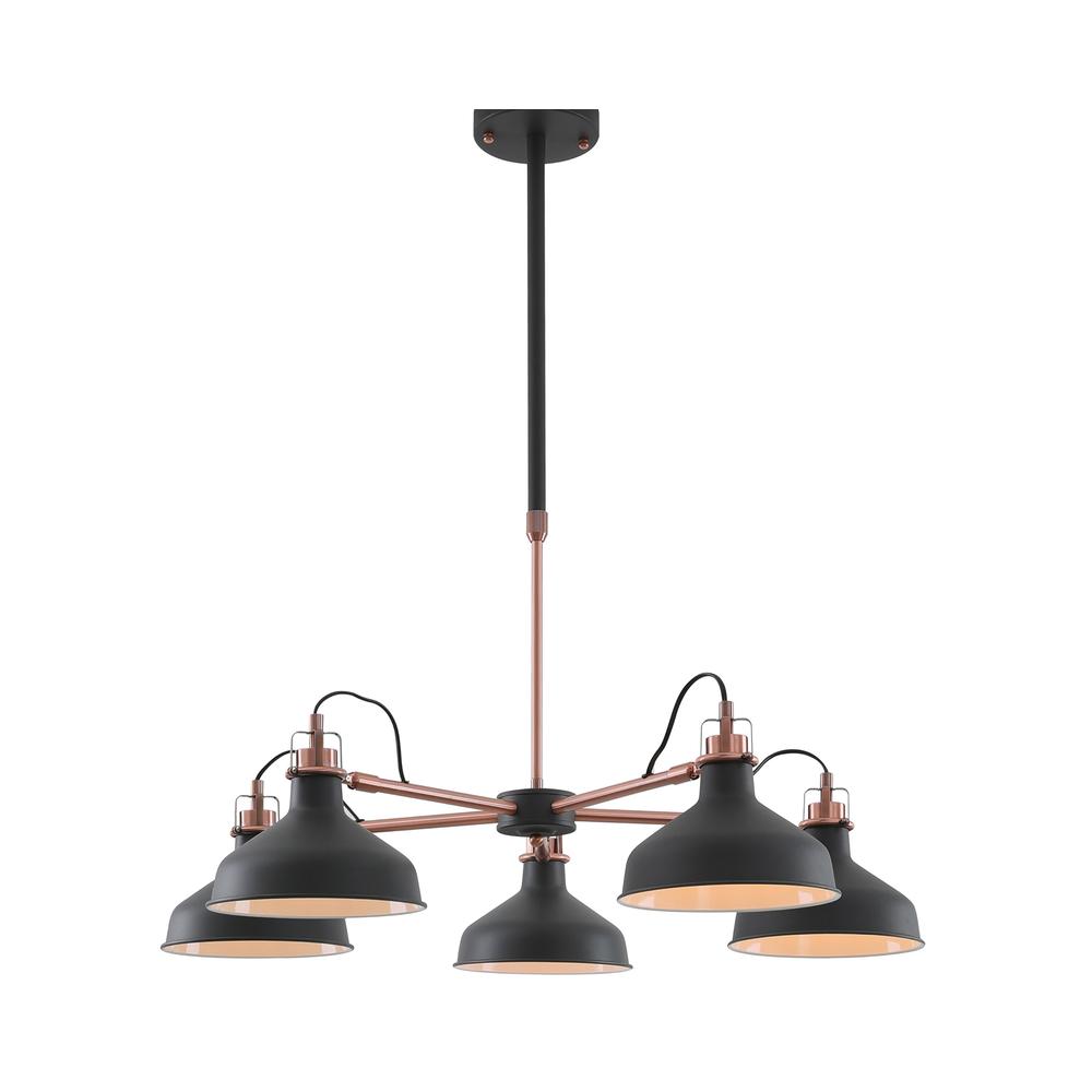 Luxuria Nimbus 94cm Telescopic/Semi Ceiling Light 5xE27 Graphite/Copper/White