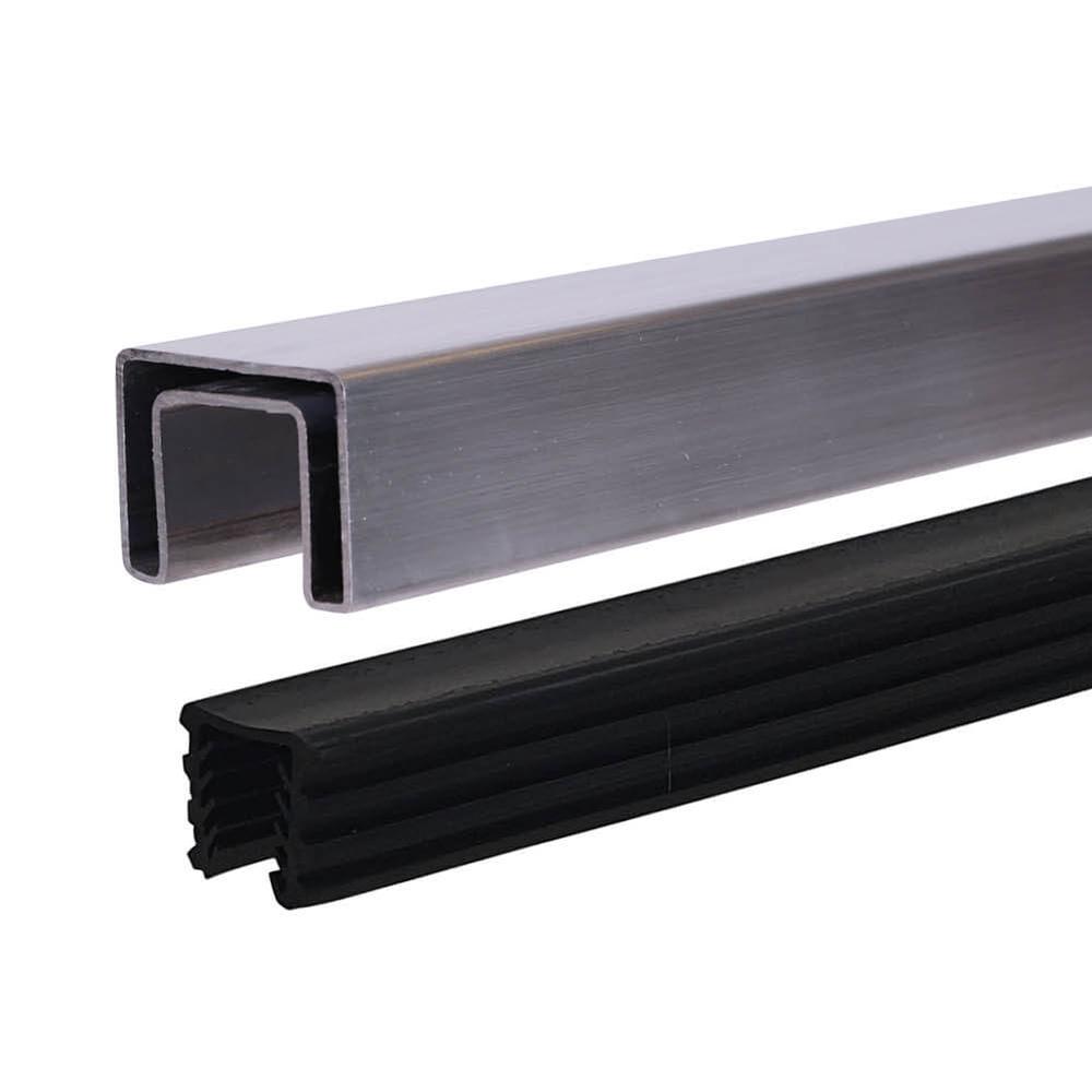 Satin 4030 Rectangular Top Rail - For 12mm Metre Rate - Stainless 316