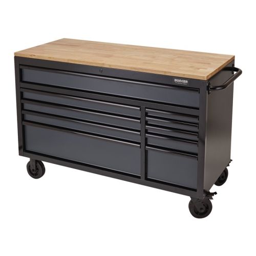 Draper Workbench Roller Tool Cabinet 10 Drawer 56" In Grey