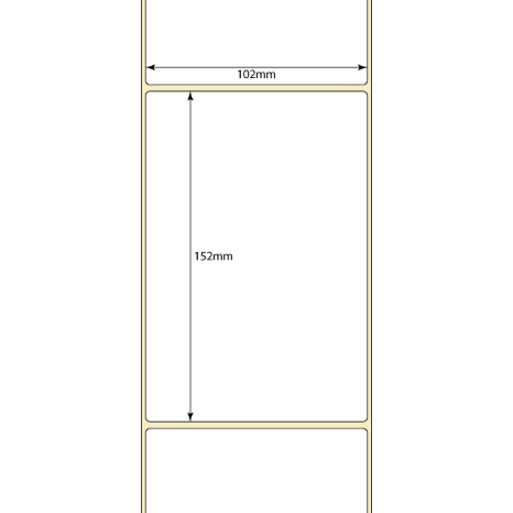102mm x 152mm Inkjet High Gloss Paper Label, Permanent Adh. (38mm Core/95mm OD)