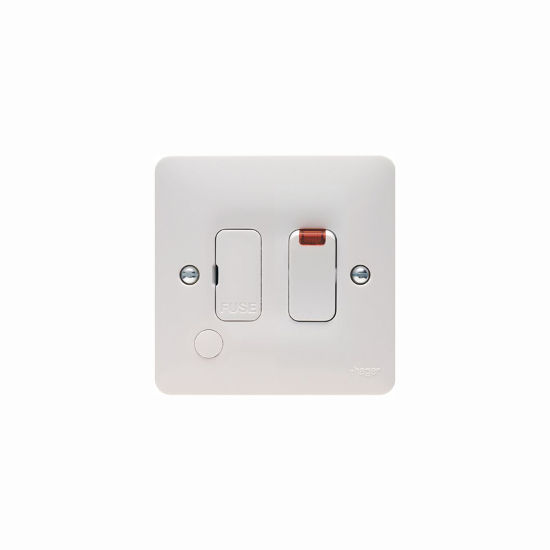 Hager Sollysta 13A Switched Fused Connection Unit With LED Indicator and Flex Outlet