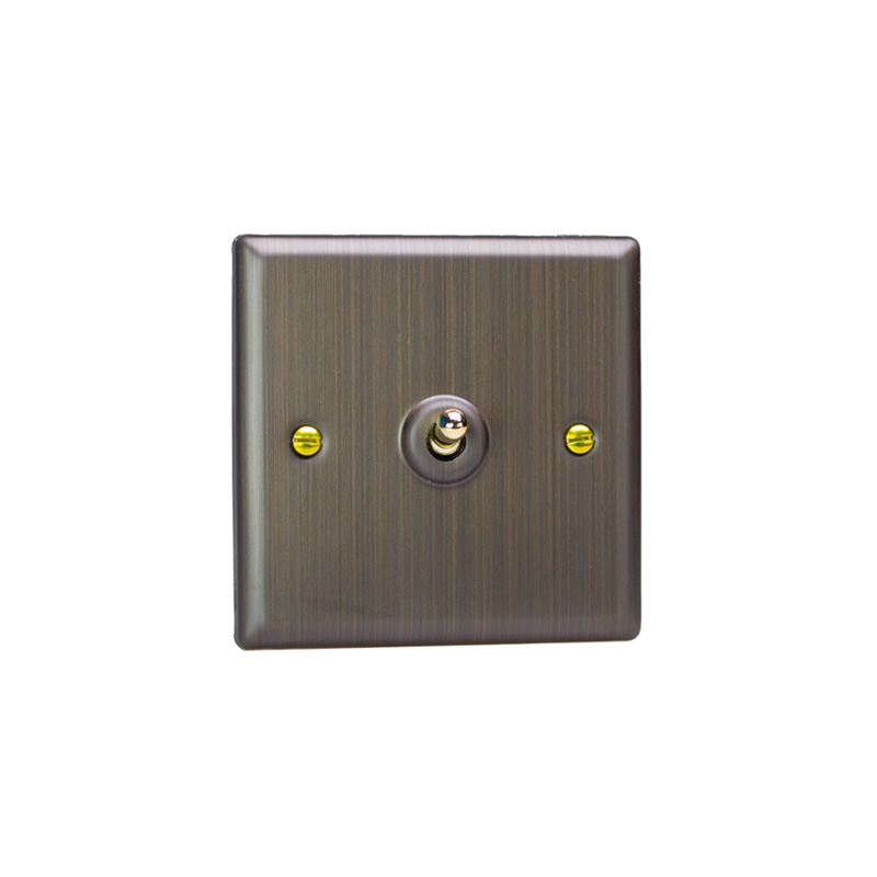 Varilight Urban 1G 10A Toggle Antique Brass / Insert Brass (Standard Plate)