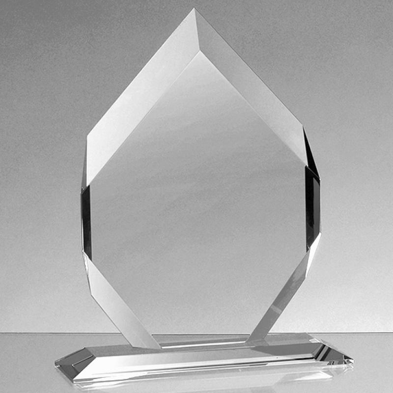 19cm x 13cm x 15mm Jade Glass Majestic Diamond Award
