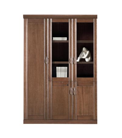 Providers Of Real Wood Veneer Three Door Executive Bookcase with Glass - 1400mm - UM6503 UK